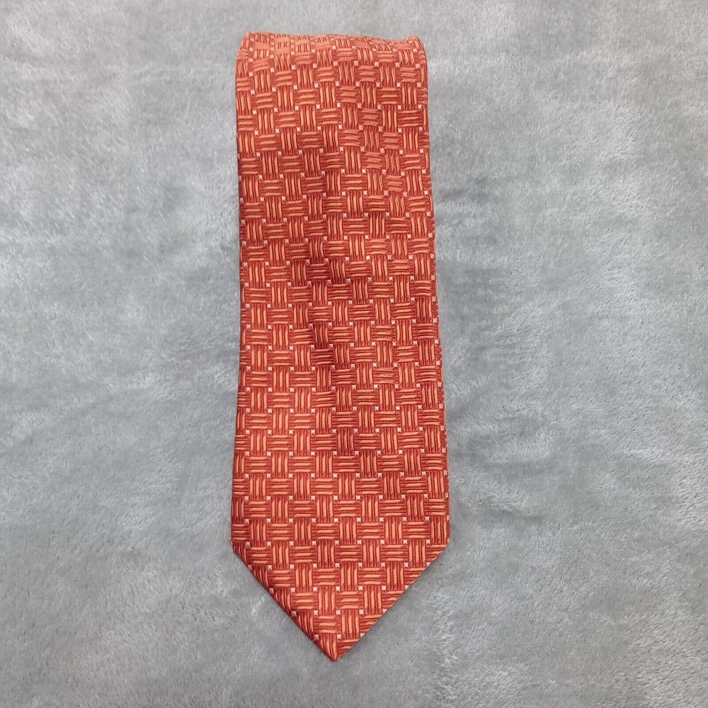 Nick Hilton Mens Tie Made in Italy 100% Silk Woven Textured Jacquard Cross Hatch - Picture 2 of 8
